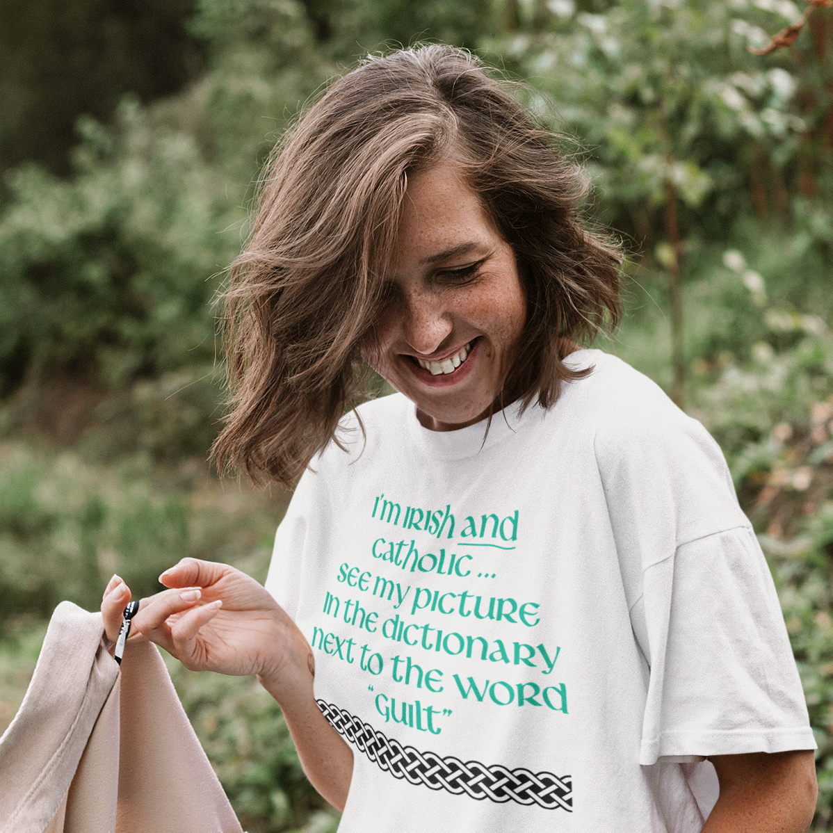 Funny Irish T-Shirt - I’m Irish and Catholic ... see my picture in the dictionary next to the word “guilt”